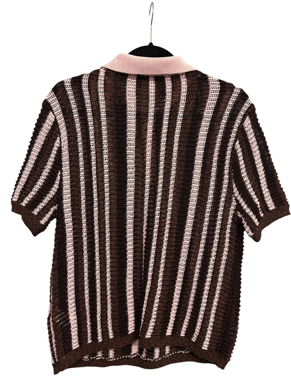 Zara polo shirt features a textured knit design and a button-up collar. - Picture 4 of 8